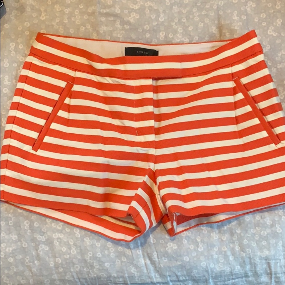 J.Crew Orange&Cream Canvas Shorts